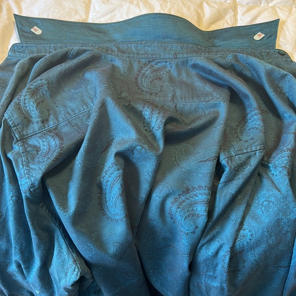 Robert Graham 3XL Classic Fit Turquoise Paisley button down shirt - Picture 14 of 14
